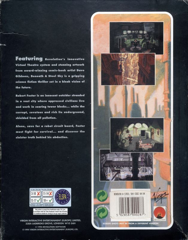Beneath a Steel Sky box art for Amiga CD32